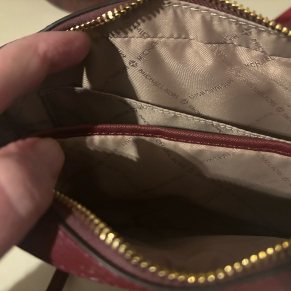 Michael Kors Jet Set Large Saffiano Leather Crossbody Bag : Dark Cranberry - Picture 6 of 6